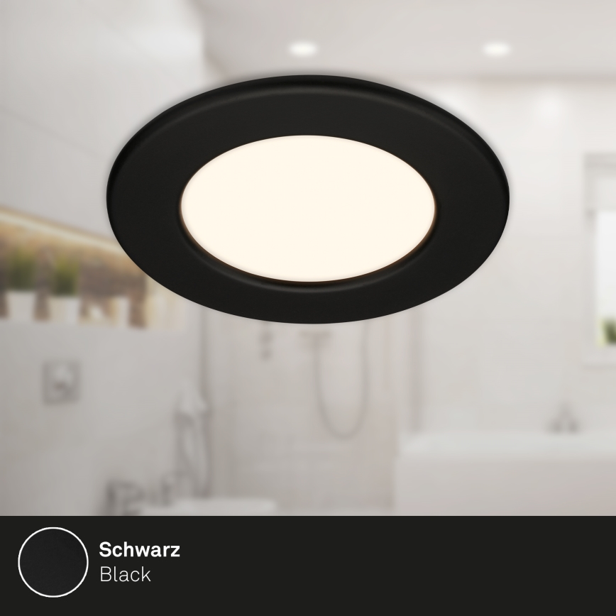 Briloner 7049015 - Dimbare LED-inbouwspot voor badkamer LED/6W/230V 3000K IP44 zwart