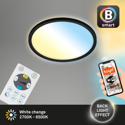Briloner 7058-015 - Luminaire à intensité variable SLIM LED/18W/230V 2700-6500K Wi-Fi Tuya + télécommande