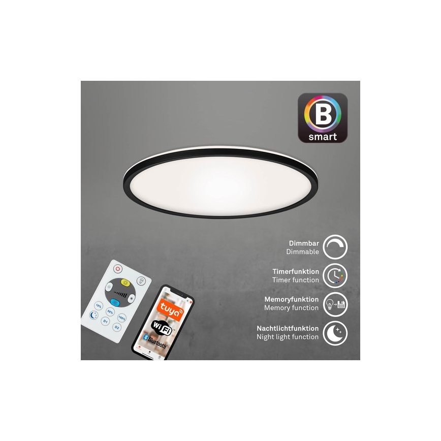 Briloner 7059-015 - Plafonnier à intensité variable SLIM LED/22W/230V 2700-6500K Wi-Fi Tuya + télécommande