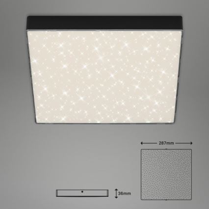 Briloner 7078-415 - Plafonnier STAR SKY LED/21W/230V 4000K 28x28 cm noir