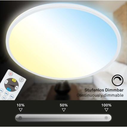 Briloner 7079-016 - LED dimbare plafondlamp SLIM LED/18W/230V 2700-6500K + afstandsbediening
