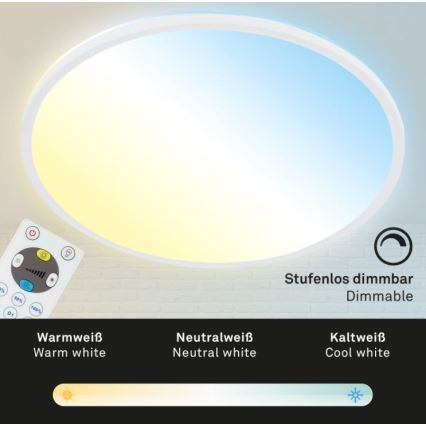 Briloner 7079-016 - LED dimbare plafondlamp SLIM LED/18W/230V 2700-6500K + afstandsbediening
