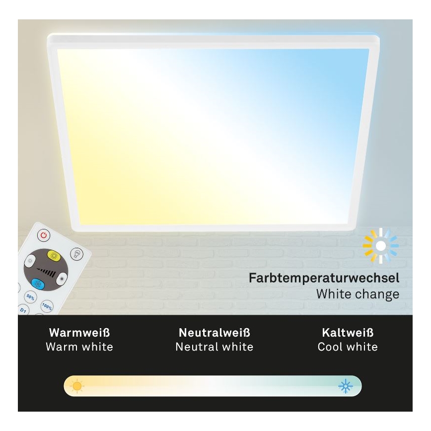 Briloner 7082-016 - Dimbare LED plafondlamp SLIM LED/22W/230V 2700-6500K + afstandsbediening