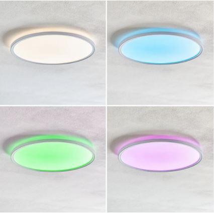 Briloner 7094-416 - LED RGBW dimbare plafondlamp SLIM LED/22W/230V + afstandsbediening