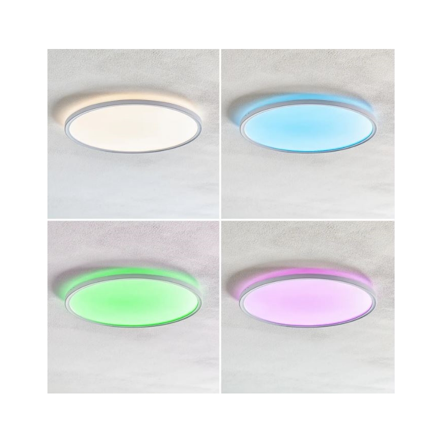 Briloner 7094-416 - Plafonnier LED RGBW à intensité variable SLIM LED/22W/230V + télécommande