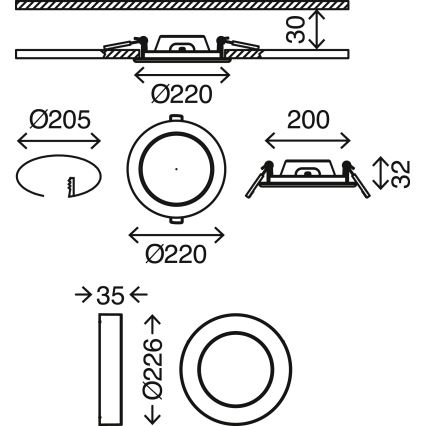 Briloner 7108-414 - Plafonnier LED SKY 2en1 LED/18W/230V chromé mat