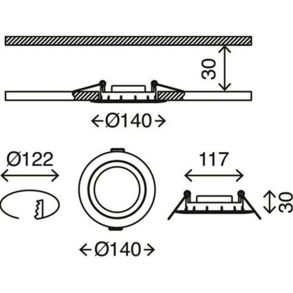 Briloner 7116-412 - Spot encastrable de salle de bain LED FLAT IN LED/9W/230V IP23