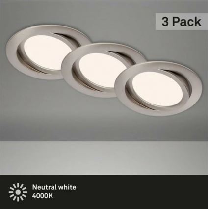 Briloner 7116-432 - LOT 3x Spot encastrable de salle de bain LED FLAT IN LED/9W/230V IP23