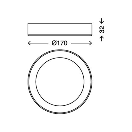 Briloner 7122-014 - Plafonnier LED FIRE, 11 W, 230 V, 3000 K, Ø 17 cm, argenté