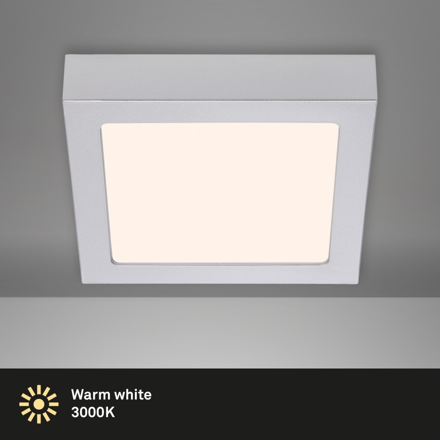Briloner 7123-014 - LED plafondlamp FIRE LED/12W/230V 3000K 17x17cm zilver