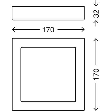 Briloner 7123-014 - LED plafondlamp FIRE LED/12W/230V 3000K 17x17cm zilver