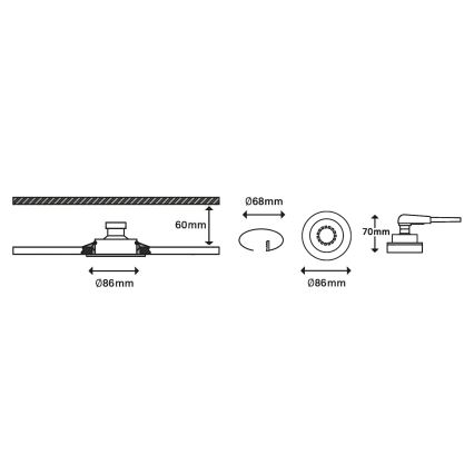 Briloner 7148-032  -SET 3x Dimbare LED Badkamer Lamp 1xGU10/5W/230V IP23