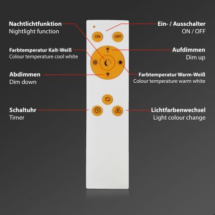 Briloner 7179-016 - Plafonnier à intensité variable PIATTO LED/24W/230V 3000-6500K + télécommande