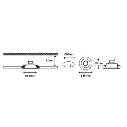 Briloner 7182-032 - SET 3x Dimbare LED Badkamer Lamp 1xGU10/5W/230V IP23