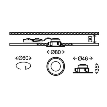 Briloner 7197-036-LOT 3x Luminaire encastrable de salle de bain à intensité variable LED/4,5W/230V IP44