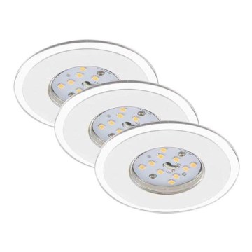 Briloner 7197-036-LOT 3x Luminaire de salle de bain encastrable à intensité variable LED/4,5W/230V IP44