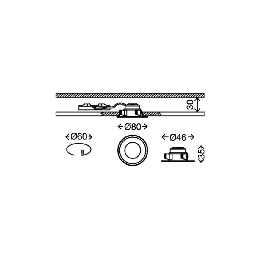 Briloner 7197-036-SET 3x LED dimbare badkamer inbouwspot LED/4,5W/230V IP44