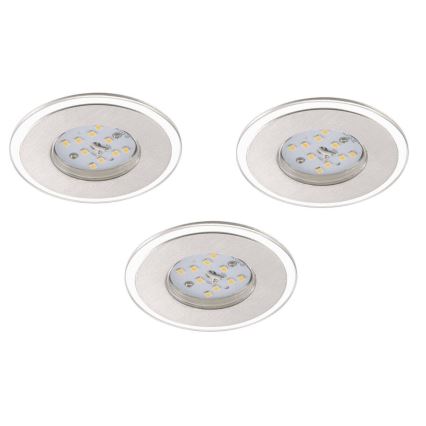 Briloner 7197-039-LOT 3x Luminaire de salle de bain encastrable à intensité variable LED/4,5W/230V IP44