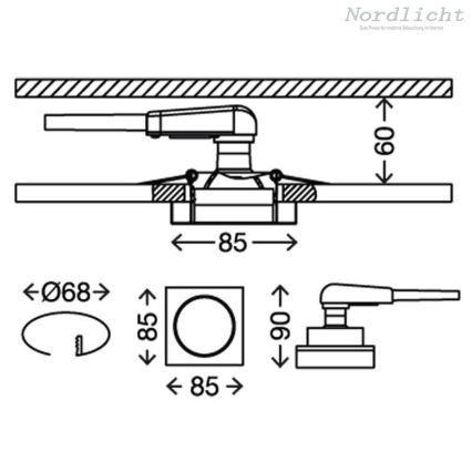 Briloner 7200-016 - Hangende LED Badkamer plafond verlichting ATTACH 1xGU10/3W/230V IP23