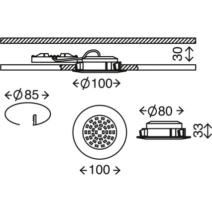 Briloner 7206-018 -LED Badkamer Inbouw Lamp ATTACH LED/10,5W/230V IP44