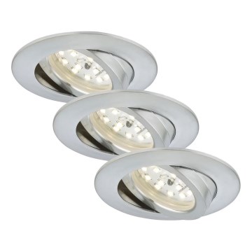 Briloner 7209-039 - SET van 3 LED-inbouwspots voor badkamer ATTACH LED/5W/230V IP23 mat chroom