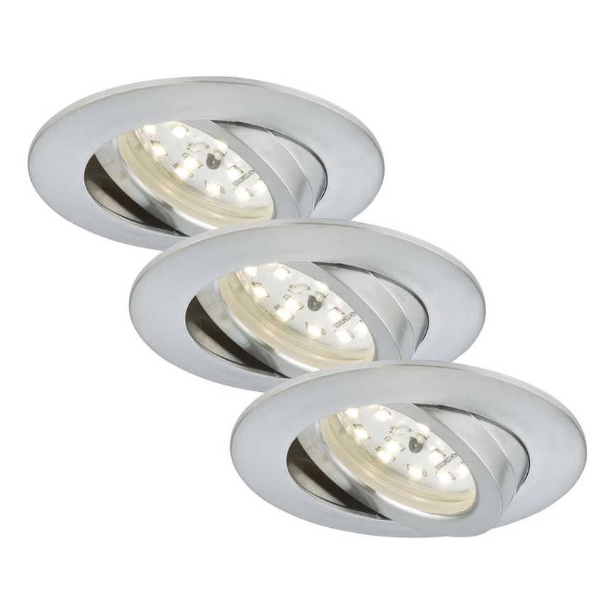 Briloner 7209-039 - SET van 3 LED-inbouwspots voor badkamer ATTACH LED/5W/230V IP23 mat chroom