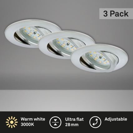 Briloner 7209-039 - SET van 3 LED-inbouwspots voor badkamer ATTACH LED/5W/230V IP23 mat chroom