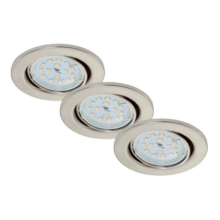 Briloner 7220-032 - SET 3x LED Badkamer inbouwverlichting FIT 1xGU10/5W/230V mat nikkel