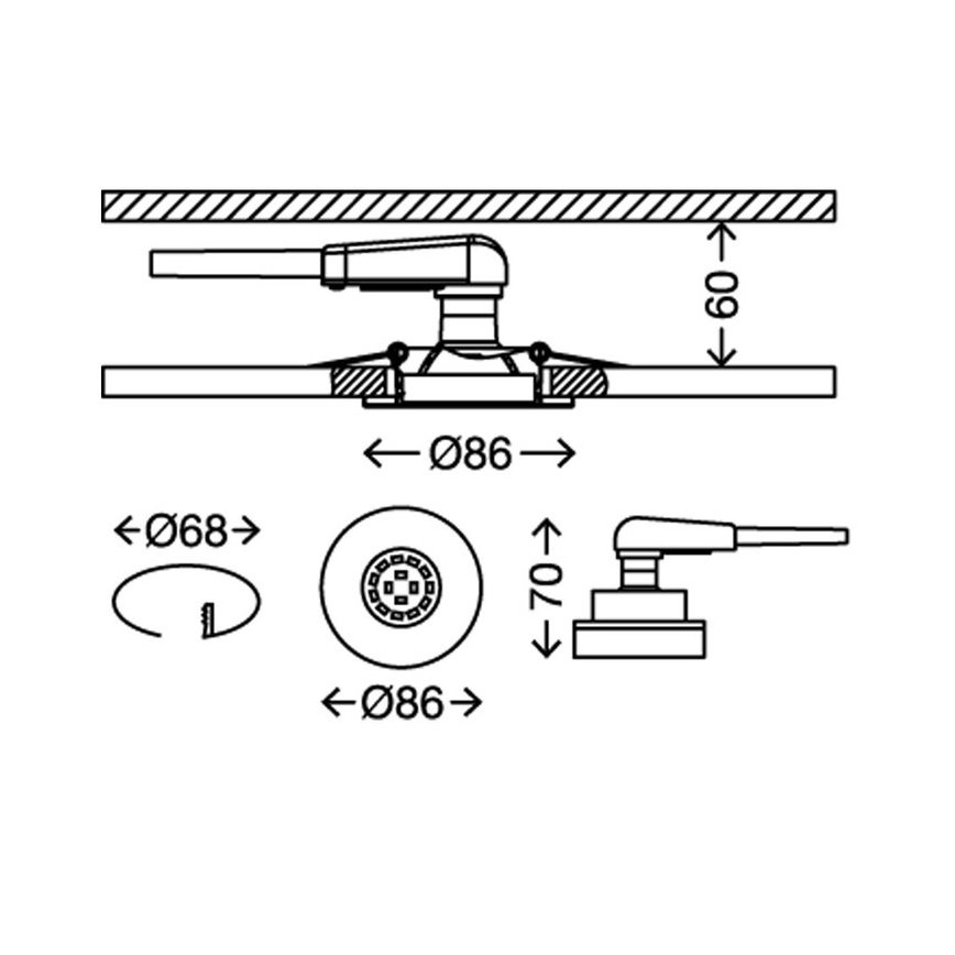 Briloner 7220-032 - SET 3x LED Badkamer inbouwverlichting FIT 1xGU10/5W/230V mat nikkel