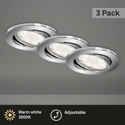 Briloner 7221-038 - LOT 3x suspension LED salle de bain 1xGU10/3W/230V IP23 chrome brillant