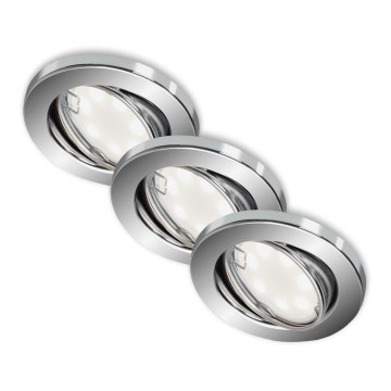 Briloner 7221-038 - LOT 3x suspension LED salle de bain 1xGU10/3W/230V IP23 chrome brillant