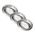 Briloner 7221-038 - SET 3x Hangende LED Badkamer plafond verlichting 1xGU10/3W/230V IP23 glanzend chroom 