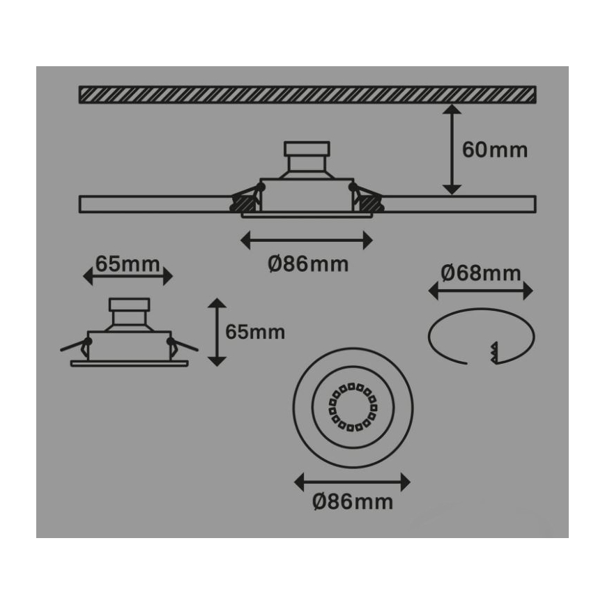 Briloner 7221-038 - SET 3x Hangende LED Badkamer plafond verlichting 1xGU10/3W/230V IP23 glanzend chroom 