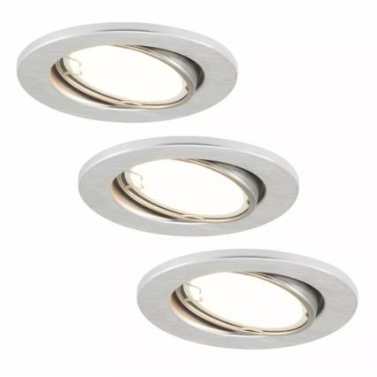 Briloner 7221-039 - LOT 3x suspension LED salle de bain 1xGU10/3W/230V IP23 argent