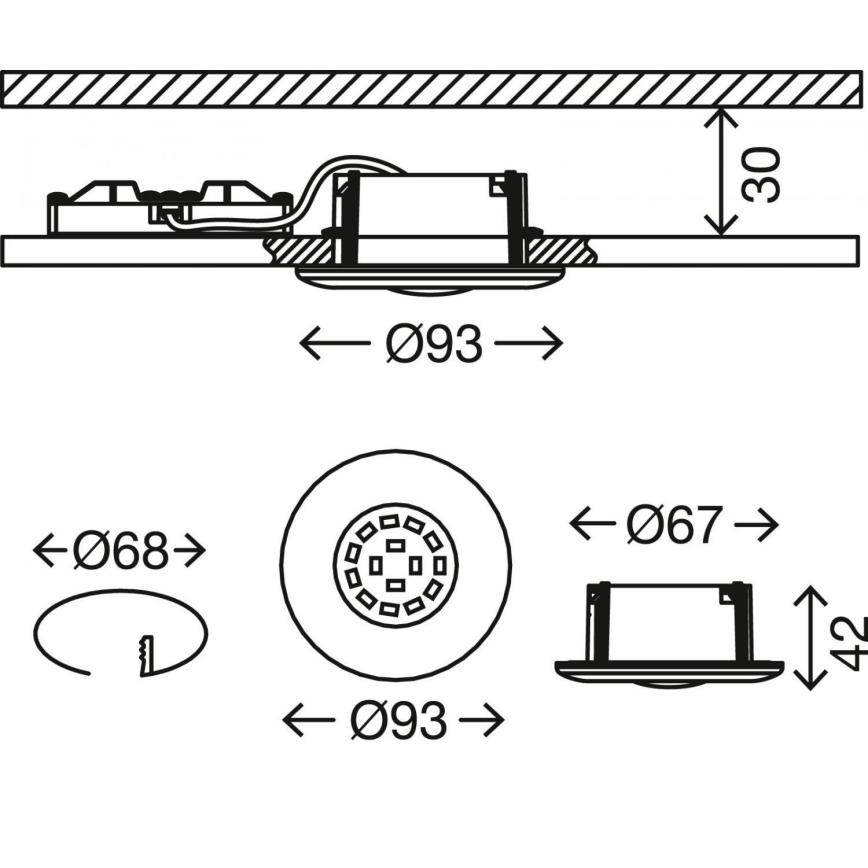 Briloner 7227-018 - Spot encastrable de salle de bain LED/5W/230V IP65 chrome mat