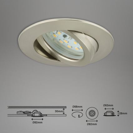Briloner 7232-032 - Ensemble de 3 spots LED dimmables pour salle de bains ATTACH LED/5,5W/230V IP23