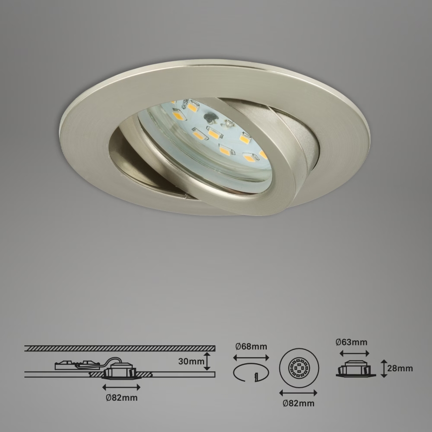 Briloner 7232-032 - Ensemble de 3 spots LED dimmables pour salle de bains ATTACH LED/5,5W/230V IP23