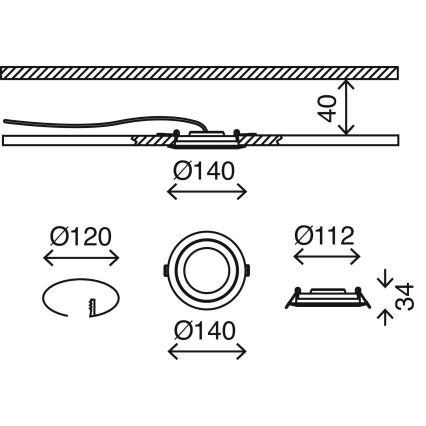 Briloner 7285-012 - Luminaire encastré LED pour salle de bains LED/6,4W/230V IP23