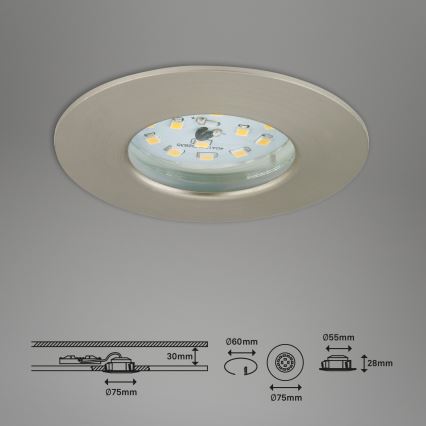 Briloner 7295-012 - LED dimbaar inbouwbadkamerarmatuur ATTACH LED/6,5W/230V IP44