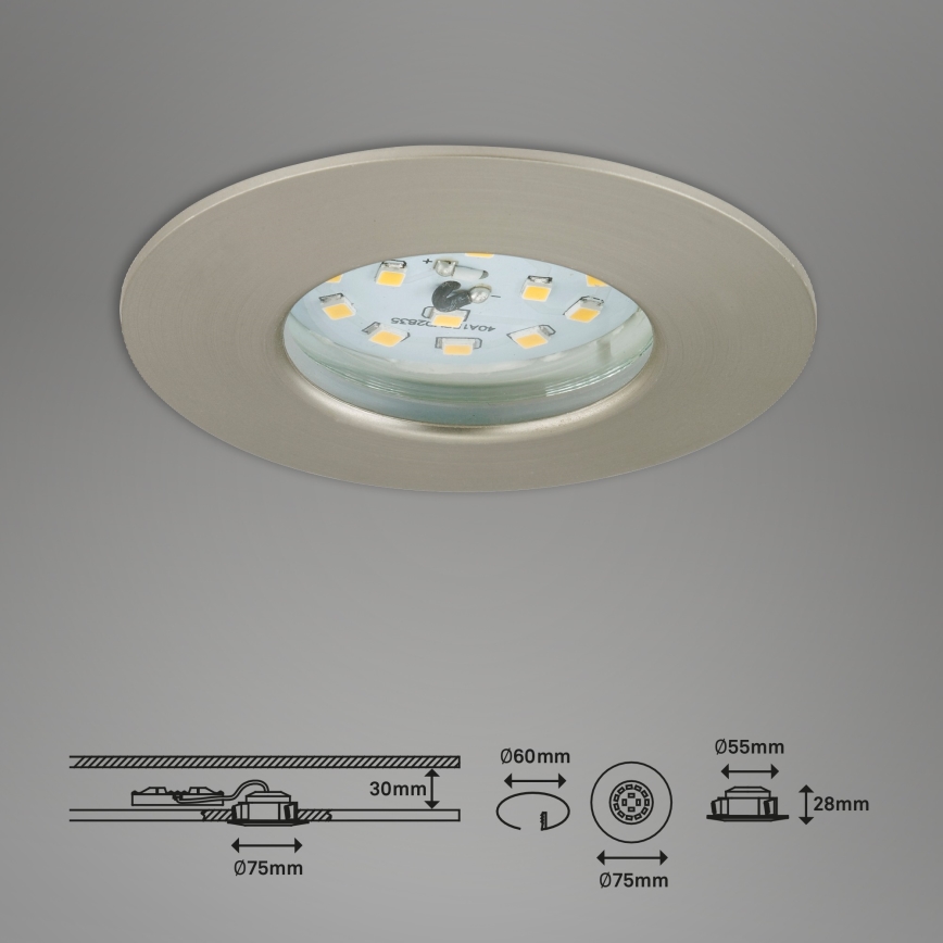 Briloner 7295-012 - LED dimbaar inbouwbadkamerarmatuur ATTACH LED/6,5W/230V IP44