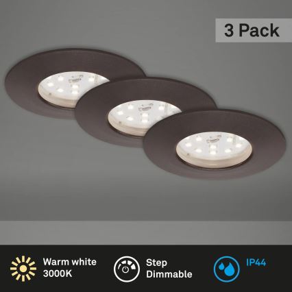 Briloner 7295-031 - SET 3x LED dimbare badkamer inbouwspot ATTACH LED/6,5W/230V IP44