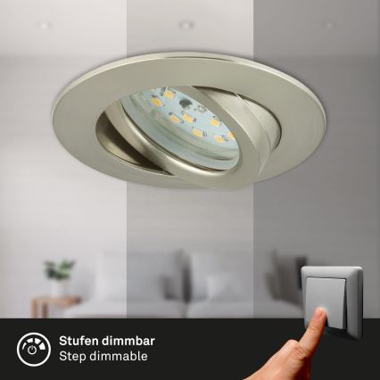 Briloner 7296-012 - LED dimbare badkamer inbouwspot ATTACH LED/6,5W/230V IP23 mat chroom
