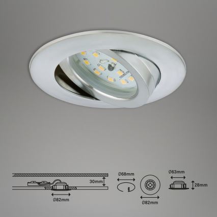 Briloner 7296-039 - ENSEMBLE 3x spots LED dimmables pour salle de bains LED/6,5W/230V 3000K IP23 chrome mat