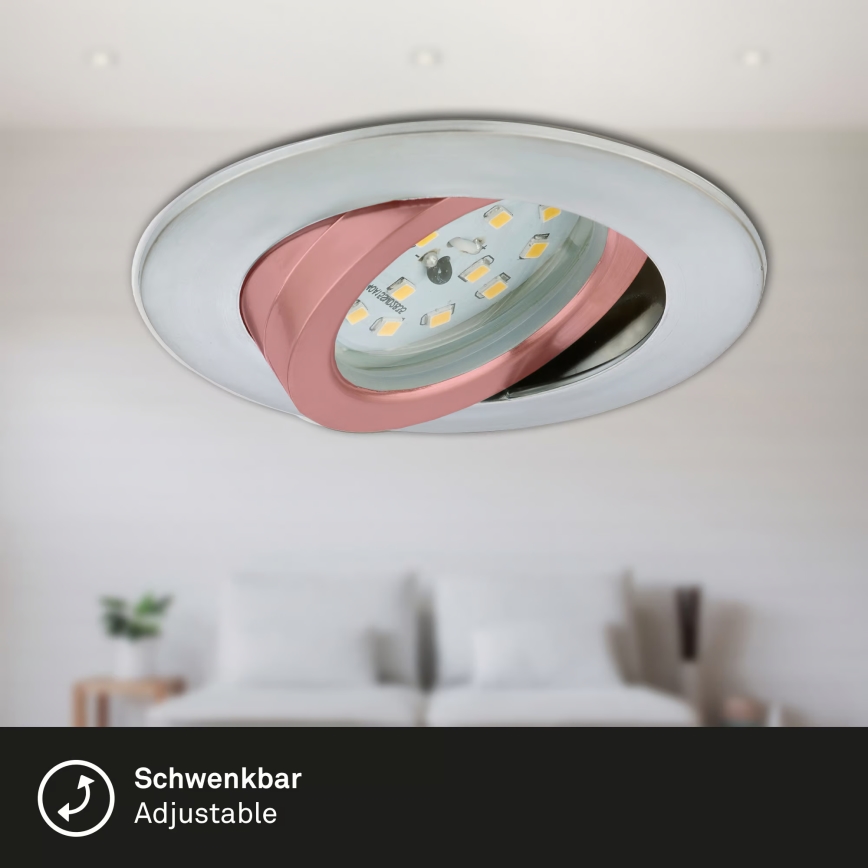 Briloner 7296-039 - Set van 3 dimbare LED-inbouwspots voor badkamer LED/6,5W/230V 3000K IP23 mat chroom
