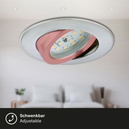 Briloner 7296-039 - SET van 3 dimbare LED-badkamer inbouwspots 1xLED/6,5W/230V 3000K IP23 mat chroom