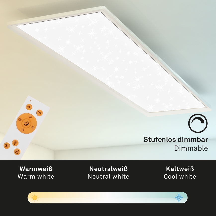Briloner 7304-016 - Dimbare LED plafondlamp STARRY SKY LED/36W/230V 3000-6000K + afstandsbediening