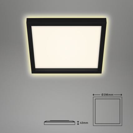 Briloner 7362-015 - Plafonnier LED CADRE LED/18W/230V 29,6x29,6 cm noir