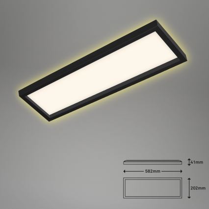 Briloner 7365-015 - Plafonnier LED CADRE LED/22W/230V 58,2x20,2 cm noir