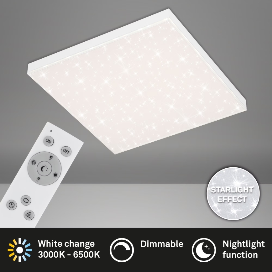 Briloner 7381-116 - Plafonnier à intensité variable STARRY SKY LED/24W/230V 3000-6500K + télécommande