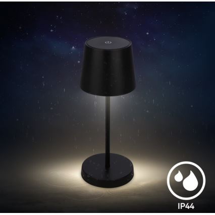 Briloner 7423015 - Lampe de table d'extérieur à intensité variable rechargeable LED/2,6W/5V IP44 2000 mAh noir
